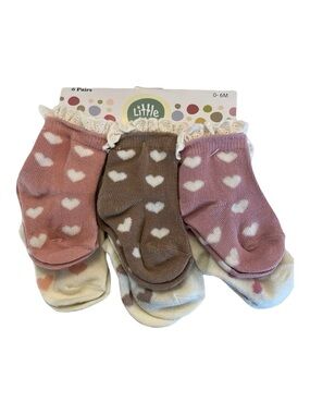 💕HP💕Little Me heart ruffle socks baby girl 0-6 months